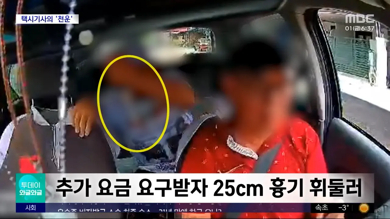 [와글와글] 흉기 공격 막아낸 안전벨트‥ 택시기사의 '천운' (2023.12.01_뉴스투데이_MBC) 0-32 screenshot.png
